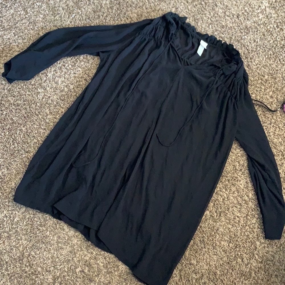 H&M black sheer tunic dress